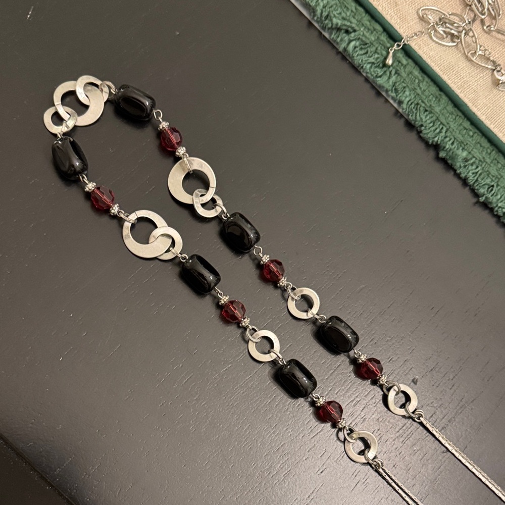 Lia Sophia Elegant Black and Silver Necklace
